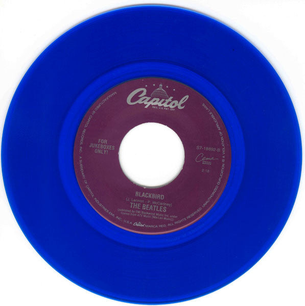 The Beatles : While My Guitar Gently Weeps  (7", Single, Jukebox, Blu)