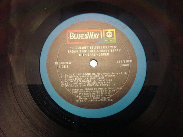 Brownie McGhee And Sonny Terry With Earl Hooker : I Couldn't Believe My Eyes (LP, Album, Quad, Ter)