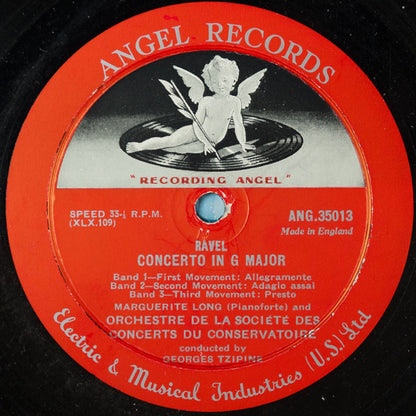 Gabriel Fauré / Maurice Ravel, Marguerite Long, Orchestre De La Société Des Concerts Du Conservatoire, André Cluytens / Georges Tzipine : Ballade In F Sharp Major, Op. 19, / Concerto In G Major (LP, Album, Mono)