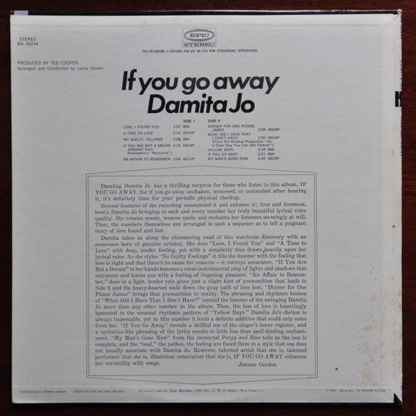 Damita Jo : If You Go Away (LP, Album)