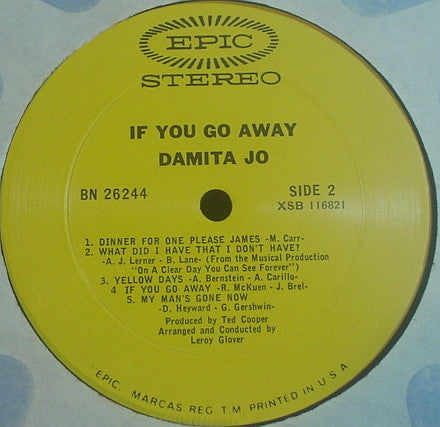 Damita Jo : If You Go Away (LP, Album)