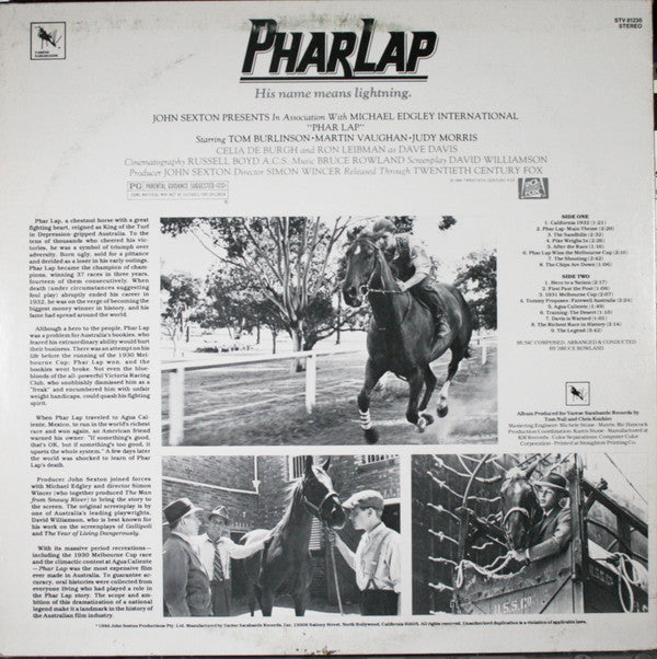 Bruce Rowland (2) : Phar Lap (Original Motion Picture Soundtrack) (LP, Album)