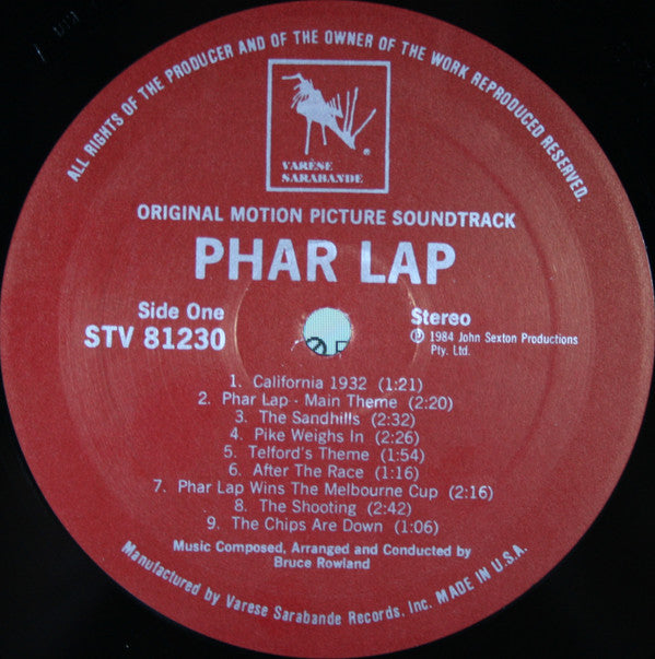 Bruce Rowland (2) : Phar Lap (Original Motion Picture Soundtrack) (LP, Album)