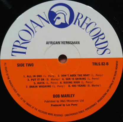 Bob Marley & The Wailers : African Herbsman (LP, Album, RE)