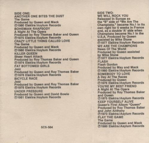 Queen : Greatest Hits (Cass, Comp)