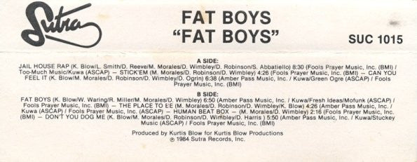 Fat Boys : Fat Boys (Cass, Album)