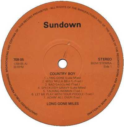 Luke "Long Gone" Miles Featuring Sonny Terry & Brownie McGhee : Country Boy (LP)