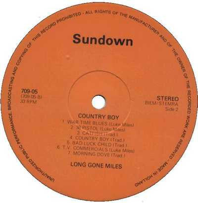 Luke "Long Gone" Miles Featuring Sonny Terry & Brownie McGhee : Country Boy (LP)