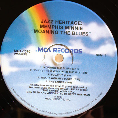 Memphis Minnie : Moaning The Blues (LP, Comp)