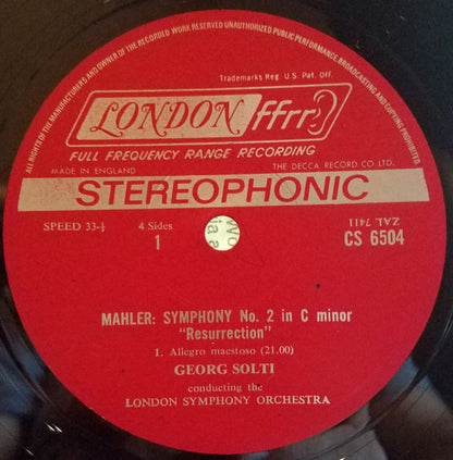 Gustav Mahler, Georg Solti, Heather Watts, Heather Harper, The London Symphony Orchestra, London Symphony Chorus : Symphony No. 2 In C Minor "Resurrection" (2xLP + Box)