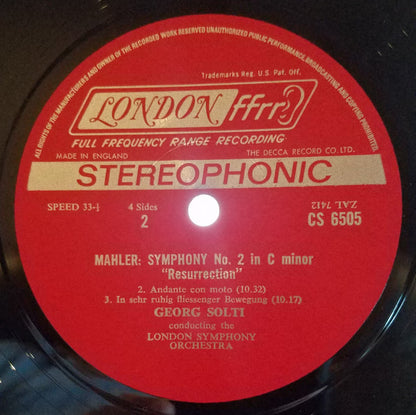 Gustav Mahler, Georg Solti, Heather Watts, Heather Harper, The London Symphony Orchestra, London Symphony Chorus : Symphony No. 2 In C Minor "Resurrection" (2xLP + Box)