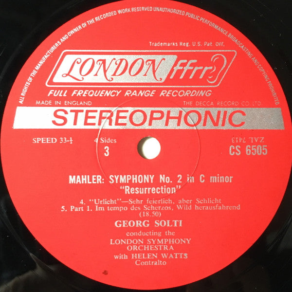 Gustav Mahler, Georg Solti, Heather Watts, Heather Harper, The London Symphony Orchestra, London Symphony Chorus : Symphony No. 2 In C Minor "Resurrection" (2xLP + Box)