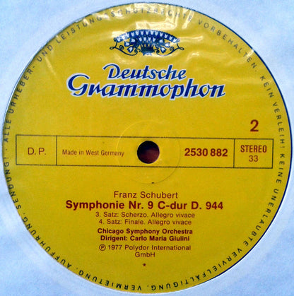 Franz Schubert - The Chicago Symphony Orchestra, Carlo Maria Giulini : Symphonie Nr. 9 (LP)