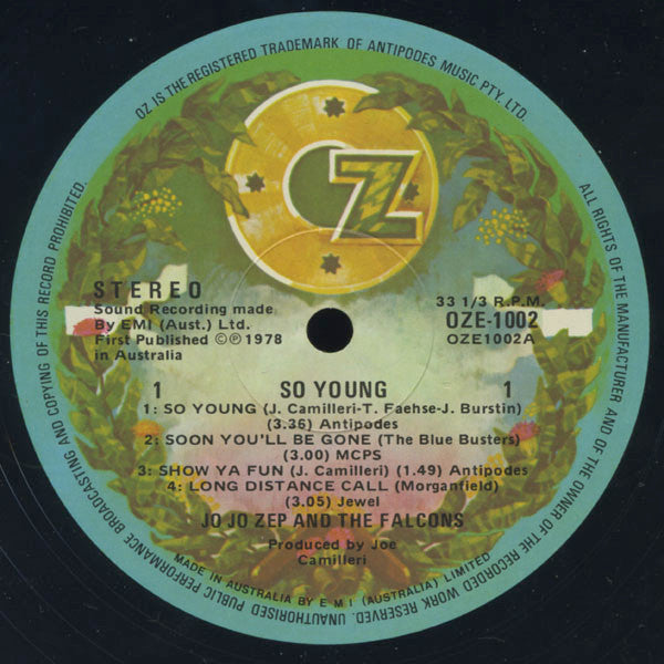 Jo Jo Zep And The Falcons : So Young (LP, MiniAlbum)