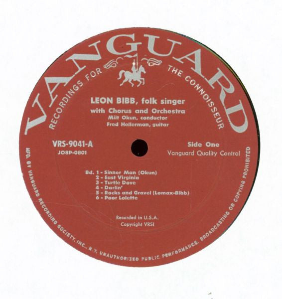Leon Bibb : Sings Folk Songs (LP, Album, Roc)