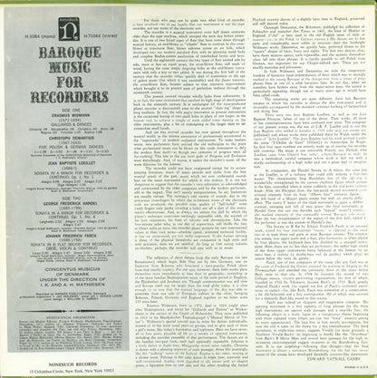 Concentus Musicus Of Denmark Under The Direction Of Irmgard Knopf Mathiesen And Aksel H. Mathiesen : Baroque Music For Recorders (LP, RP)