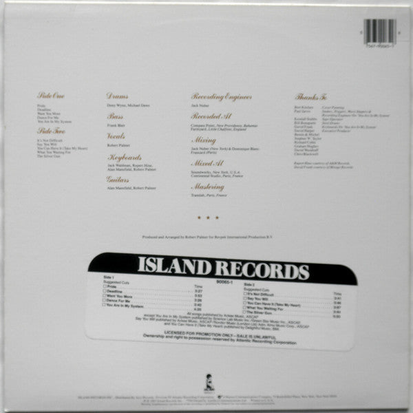 Robert Palmer : Pride (LP, Album, Ltd, Promo, Qui)