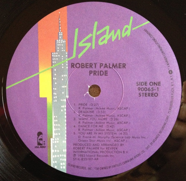 Robert Palmer : Pride (LP, Album, Ltd, Promo, Qui)