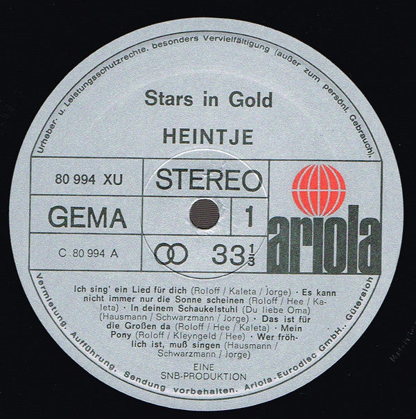 Heintje : Heintje - Stars In Gold (2xLP + Box, Comp)
