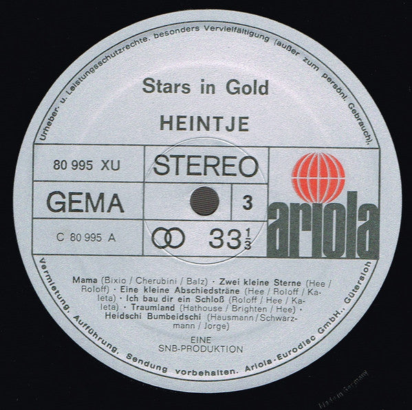 Heintje : Heintje - Stars In Gold (2xLP + Box, Comp)