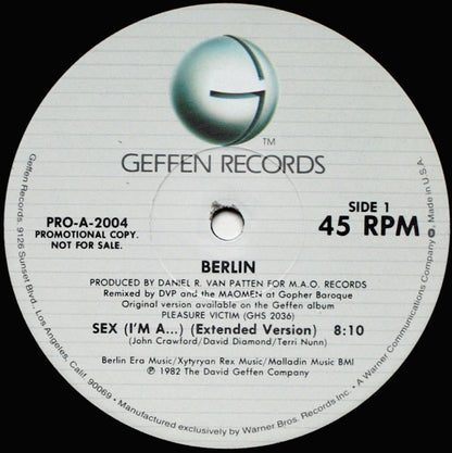Berlin : 12 Inches Of "Sex..." (12", Single, Promo)