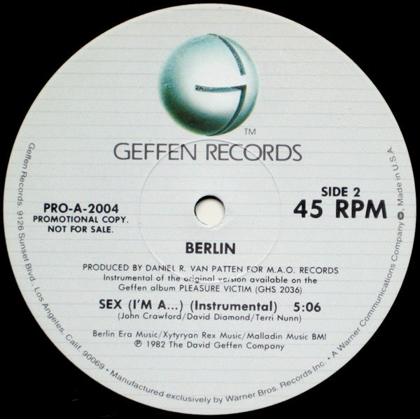 Berlin : 12 Inches Of "Sex..." (12", Single, Promo)