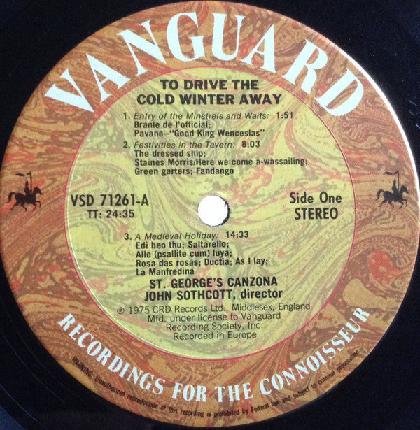 St. George's Canzona : To Drive The Cold Winter Away - A Fireside Presentation Of Music For Merrymaking Down The Ages (LP, Album)