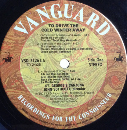 St. George's Canzona : To Drive The Cold Winter Away - A Fireside Presentation Of Music For Merrymaking Down The Ages (LP, Album)