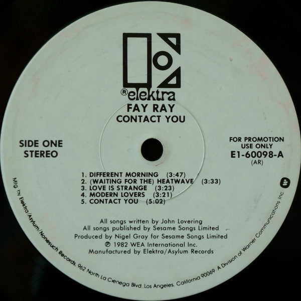 Fay Ray : Contact You (LP, Album, Promo, All)