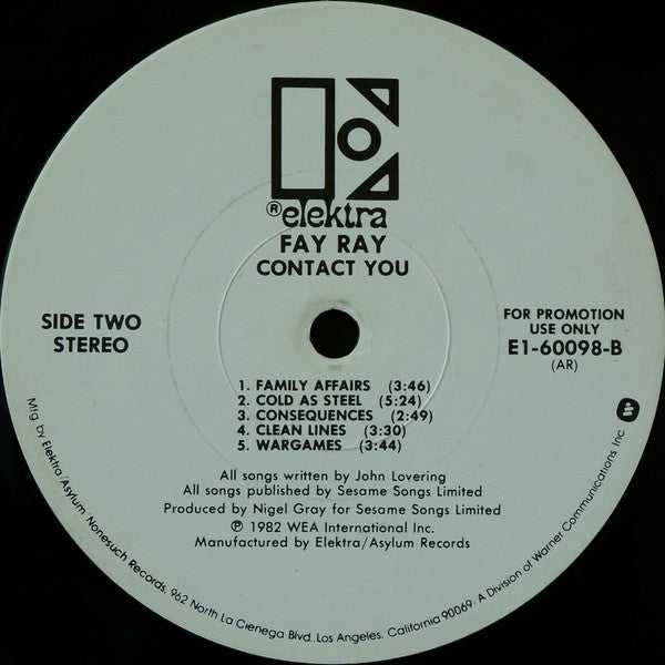 Fay Ray : Contact You (LP, Album, Promo, All)