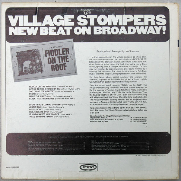 The Village Stompers : New Beat On Broadway! (LP, Album, Mono)