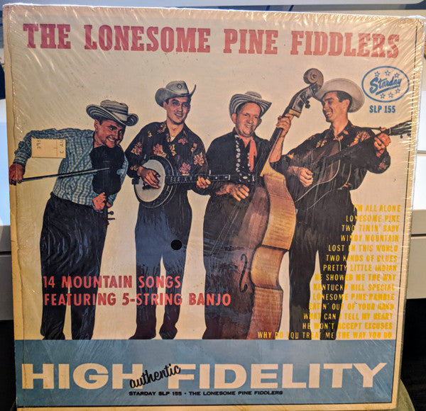 The Lonesome Pine Fiddlers : 14 Mountain Songs Featuring 5-String Banjo (LP, Album, RE)