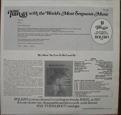 Various : Turn On With The World's Most Sensuous Music (LP, Comp)