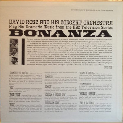 David Rose & His Orchestra : Plays His Dramatic Music From The NBC Television Series Bonanza  (LP, Album)