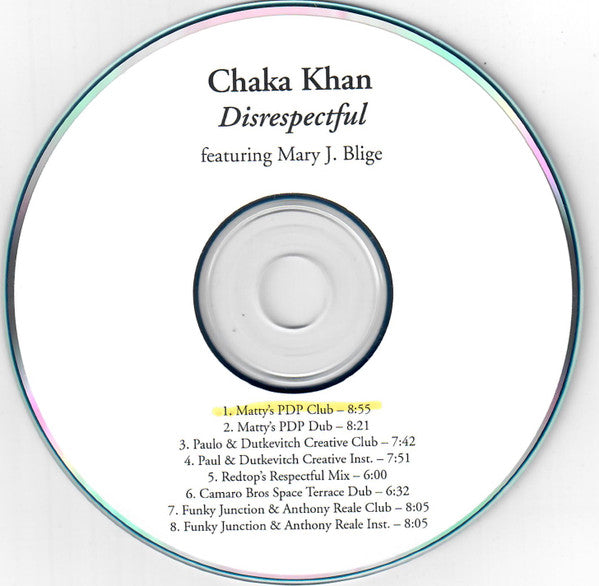 Chaka Khan Featuring Mary J. Blige : Disrespectful  (CDr, Single)