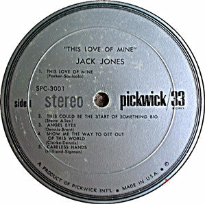 Jack Jones : This Love Of Mine (LP, Album, RE)