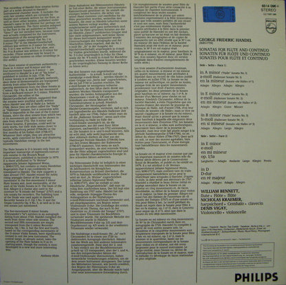 Academy Of St. Martin-in-the-Fields Chamber Ensemble, Georg Friedrich Händel : Flute Sonatas = Sonaten Für Flöte (LP)