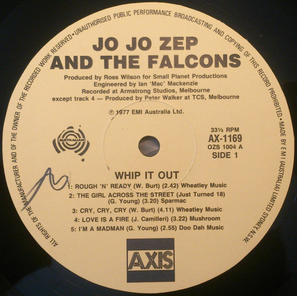 Jo Jo Zep and the Falcons : Whip It Out (LP, Album, RE)