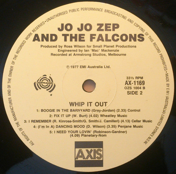 Jo Jo Zep and the Falcons : Whip It Out (LP, Album, RE)
