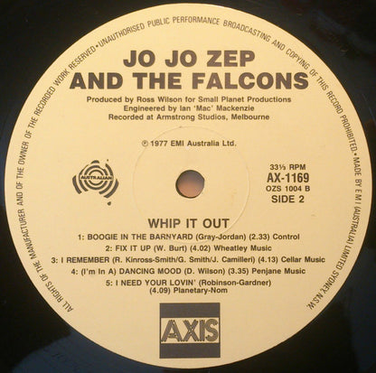 Jo Jo Zep and the Falcons : Whip It Out (LP, Album, RE)