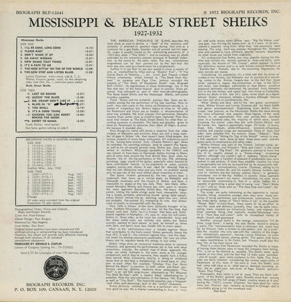 Mississippi Sheiks & Beale Street Sheiks : Sittin' On Top Of The World 1927-1932 (LP, Comp)