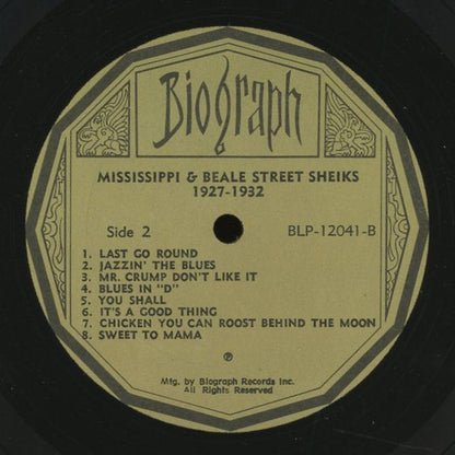 Mississippi Sheiks & Beale Street Sheiks : Sittin' On Top Of The World 1927-1932 (LP, Comp)