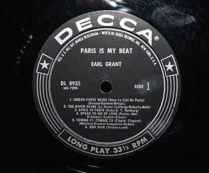 Earl Grant : Paris Is My Beat (LP, Album, Mono)