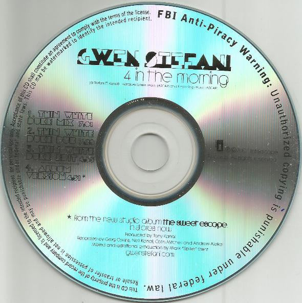 Gwen Stefani : 4 In The Morning (CDr, Single, Promo)