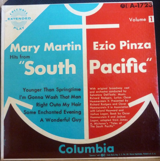 Mary Martin, Ezio Pinza : Hits From South Pacific Vol. 1 (7", EP)
