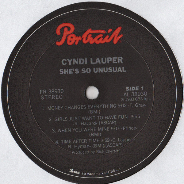Cyndi Lauper : She's So Unusual (LP, Album, RP)