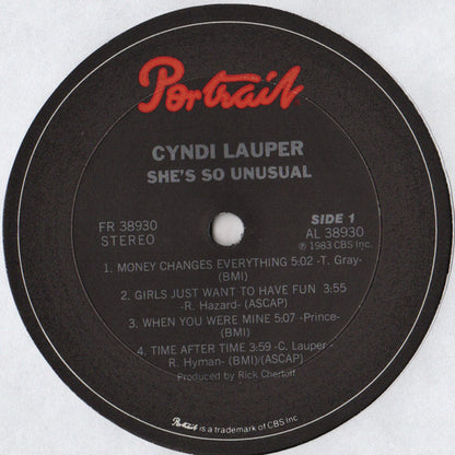 Cyndi Lauper : She's So Unusual (LP, Album, RP)