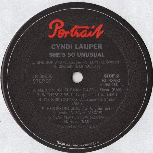 Cyndi Lauper : She's So Unusual (LP, Album, RP)