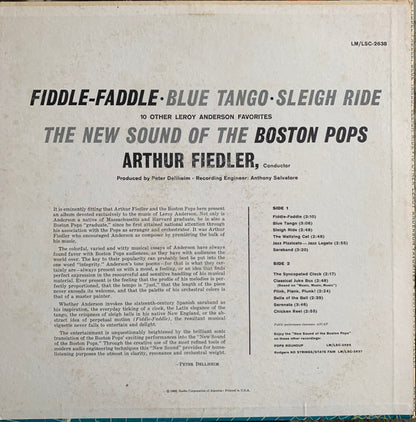 The Boston Pops Orchestra, Arthur Fiedler : Fiddle-Faddle - Blue Tango - Sleigh Ride - 10 Other Leroy Anderson Favorites (LP, Album, Mono)