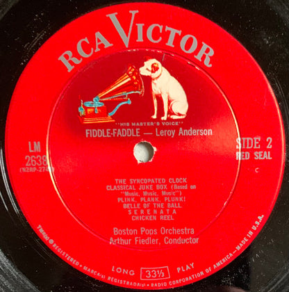 The Boston Pops Orchestra, Arthur Fiedler : Fiddle-Faddle - Blue Tango - Sleigh Ride - 10 Other Leroy Anderson Favorites (LP, Album, Mono)